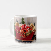 4197-グリッターそりとプレゼントと雪の木 コーヒーマグカップ (正面左)
