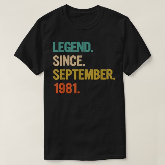 41 Years Old Gifts 41st Birthday Legend Since Sept Tシャツ (デザイン正面)