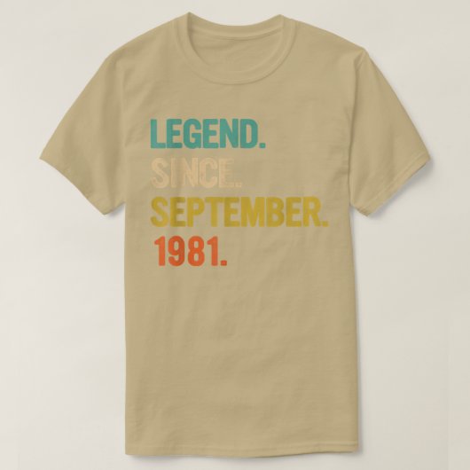 41 Years Old Gifts 41st Birthday Legend Since Sept Tシャツ (デザイン正面)