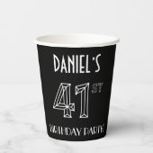 41th Birthday Party:アールデコスタイル+名前をカスタムする 紙コップ (裏面)