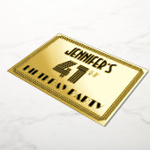 41th Birthday Party —アールデコスタイル「41」 & Name 箔招待状 (回転した状態)