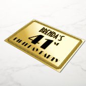 41th Birthday Party —アールデコ検索「41」 +名前 箔招待状 (回転した状態)