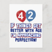 42おもしろい歳の誕生日デザイン ポストカード (正面)