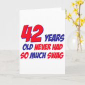 42おもしろい歳の誕生日 カード (黄色い花)