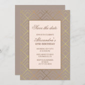 42エレガント回目の誕生日招待状を保存 招待状 (正面/裏面)