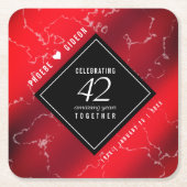 42エレガントndジャスパー結婚ズ記念広場 スクエアペーパーコースター (正面)