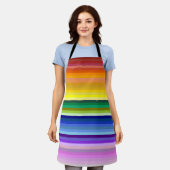 42ストライプRainbow Spectrum エプロン (着用した状態)