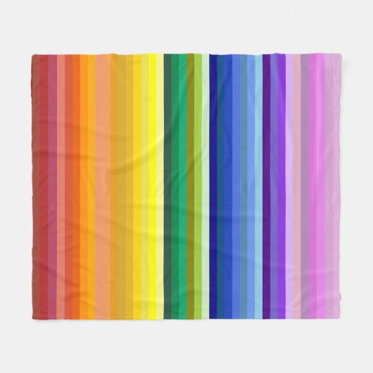 42ストライプRainbow Spectrum フリースブランケット (正面(横))