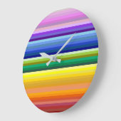 42ストライプRainbow Spectrum ラージ壁時計 (傾斜)