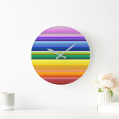 42ストライプRainbow Spectrum ラージ壁時計 (ホーム)
