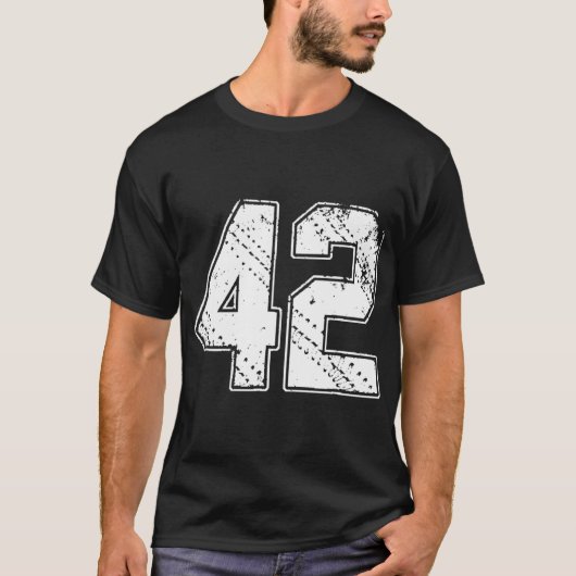 #42ベースボールジャージーNumber 42レトロヴィンテージ Tシャツ (正面)