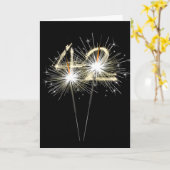 42位誕生日スパークラーズオンブラック カード (黄色い花)