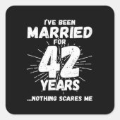 42周年結婚記念日のユーモアギフト 結婚42年目の面白いプレゼント スクエアシール (正面)
