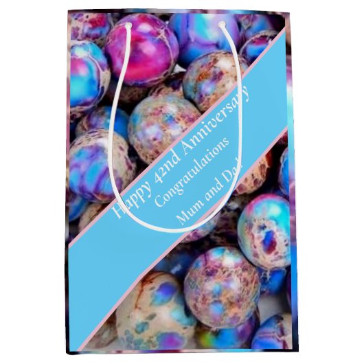 42周年記念結婚のジャスパー ミディアムペーパーバッグ (正面)