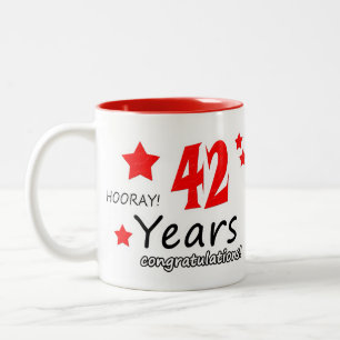 42周年記念42結婚周年 ツートーンマグカップ