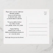 42回目の誕生日パーティはっきりした:, カラフル Fireworks Look 箔招待状ポストカード (裏面)