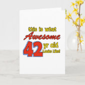 42年の誕生日デザイン カード (黄色い花)