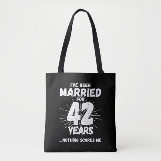 42年目の結婚記念日 面白いギフト トートバッグ (正面)