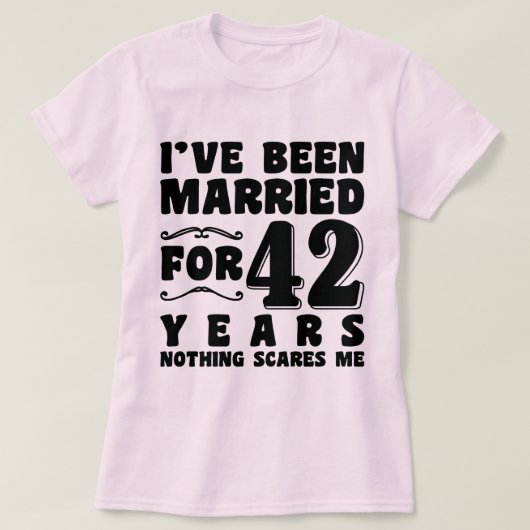 42年間の結婚生活を共に歩んだカップルにぴったりなデザイン Tシャツ (デザイン正面)