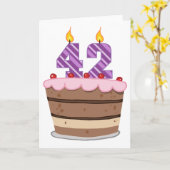 42歳お誕生日ケーキ カード (黄色い花)