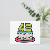 42歳お誕生日ケーキ ポストカード (スタンド正面)