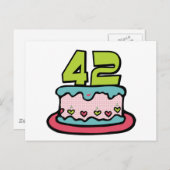 42歳お誕生日ケーキ ポストカード (正面/裏面)