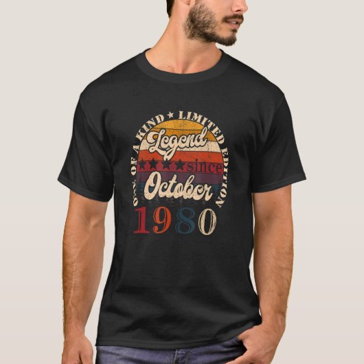 42歳の伝説1980年10月42誕生以来 Tシャツ (正面)