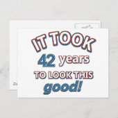 42歳の誕生日デザイン ポストカード (正面/裏面)