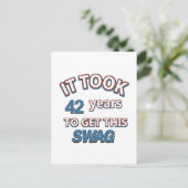 42歳の誕生日デザイン ポストカード (スタンド正面)