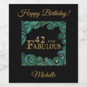 42歳の誕生日 ワインラベル (シングルラベル)