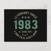 42歳の誕生日 1983 レジェンド 42回目の誕生日プレゼント ポストカード (正面)