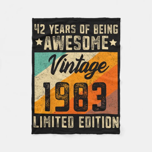 42歳の誕生日 42歳 1983年限定 フリースブランケット (正面)