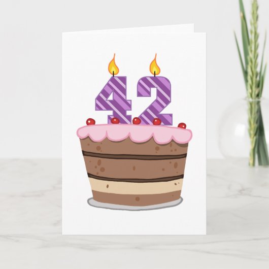 42歳オンお誕生日ケーキ カード (正面)