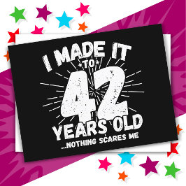 42歳皮肉なミーム面白い42歳誕生日 ポストカード