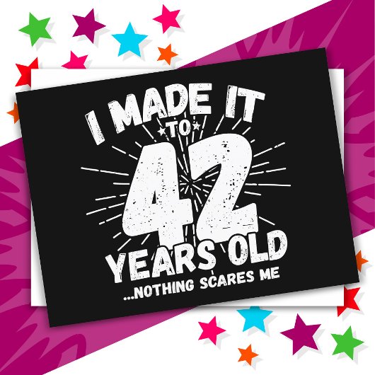 42歳皮肉なミーム面白い42歳誕生日 ポストカード