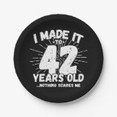 42歳皮肉ミームおもしろい42日誕生日 ペーパープレート (正面)
