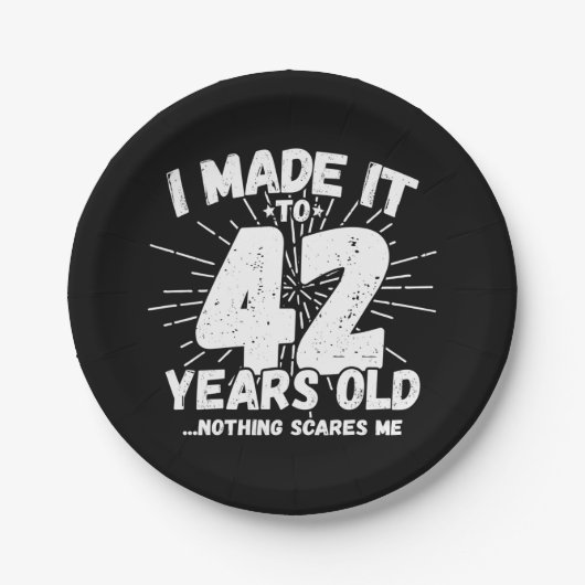 42歳皮肉ミームおもしろい42日誕生日 ペーパープレート (正面)