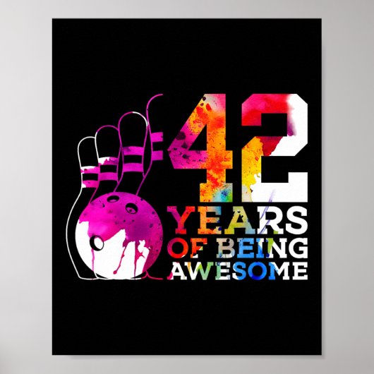 42歳素晴らしボーリング42誕生日 ポスター (正面)