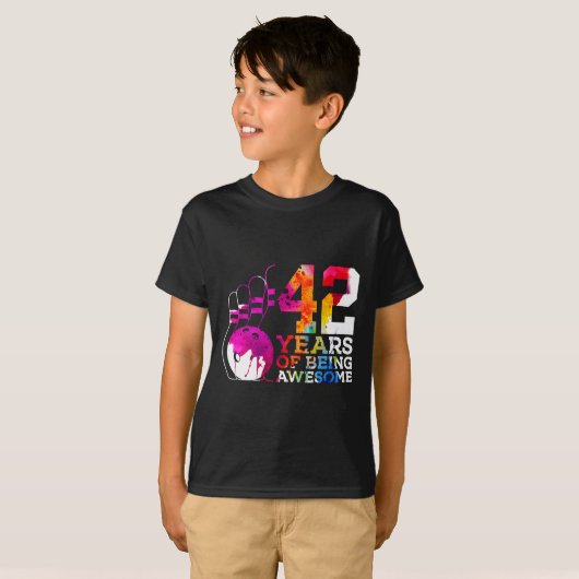 42歳素晴らしボーリング42誕生日 Tシャツ (正面フル)