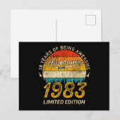 42歳 1983年 レトロ 素晴らしい 42回目の誕生日 プレゼント ポストカード (正面/裏面)