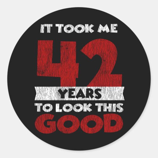 42歳Bday良い42番目の誕生日見た ラウンドシール (正面)