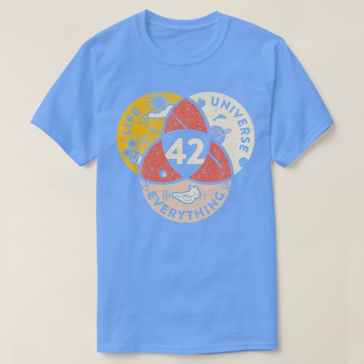 42生命の宇宙とすべてへの答え Tシャツ (デザイン正面)