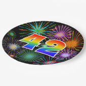 42番目のイベント-カラフルおもしろい, はっきりした, Rainbow 42 ペーパープレート (アングル)