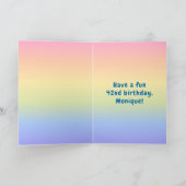42番目の誕生日カラフル: Rainbow # 42,名前をカスタムする カード (内部)