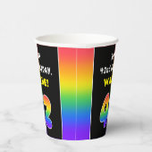 42番目の誕生日カラフル: Rainbow # 42,名前をカスタムする 紙コップ (右)
