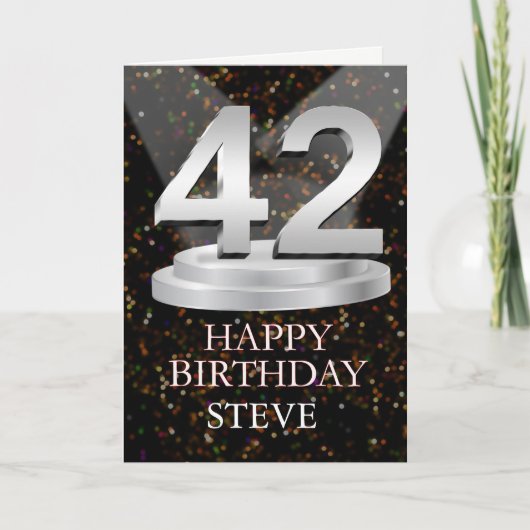 42番目の誕生日スポットライト名刺追加 カード (正面)