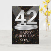 42番目の誕生日スポットライト名刺追加 カード (黄色い花)