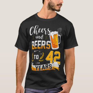 42番目の誕生日応援とビール42年生まれ間 Tシャツ