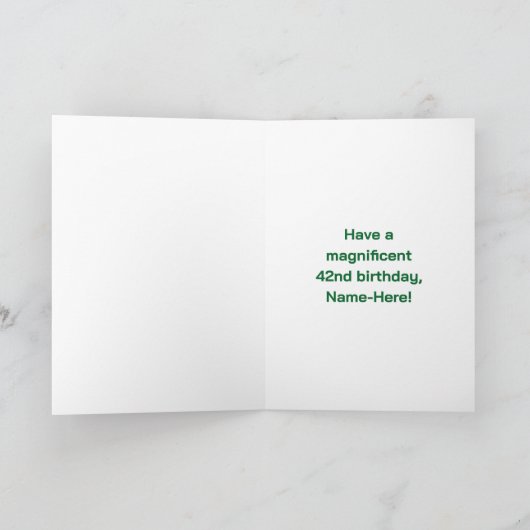 42番目の誕生日:おもしろいレインボー#、名前をカスタムする&写真 カード (内部)