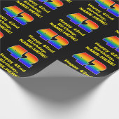 42番目の誕生日:おもしろい、カラフルレインボーインスパイア# 42 ラッピングペーパー (角)